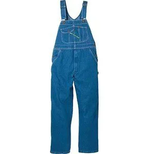 White Men's Denim Bib Overall With Tool Pockets